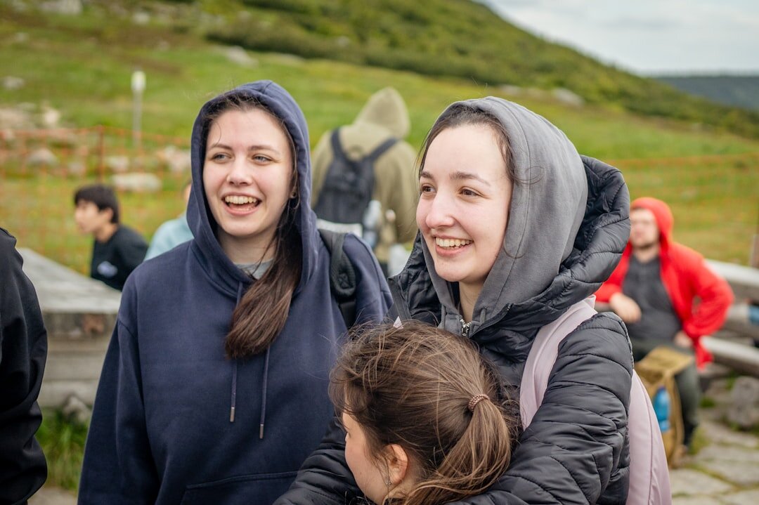 Group of local Danish community members celebrating outdoors