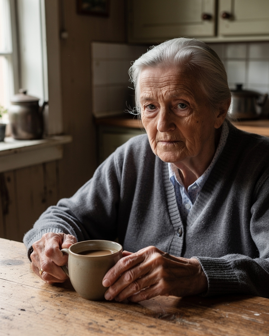 Portrait of an elderly Danish woman in her kitchen